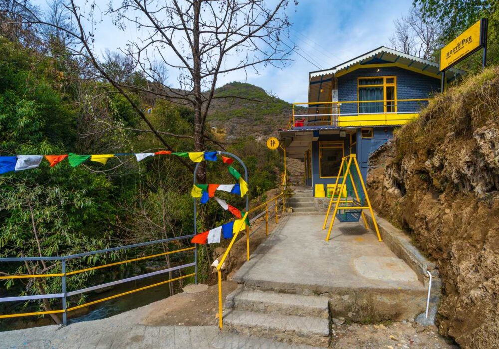 Scenic mountain views from a luxury hotel near Kempty Fall Road, Mussoorie.