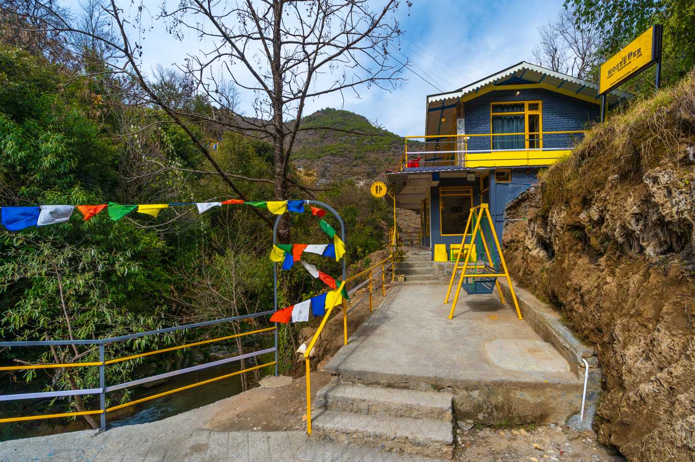 Scenic mountain views from a luxury hotel near Kempty Fall Road, Mussoorie.