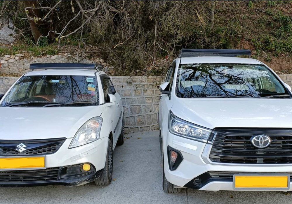 Tourists renting bikes to explore Mussoorie and Kempty Fall Road affordably.