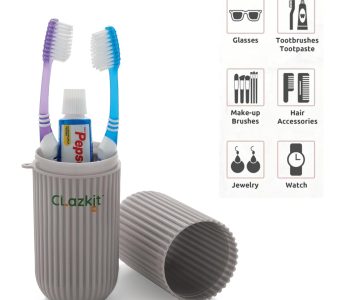 71YrnPo3wgL._SL1500_ Clazkit Plastic Portable Toothbrush/ToothPaste/Glasses/Make up Brushes Case Box Storage Organizer Cover For Travel Bathroom Hiking Camping (Color May Vary) - Pack of 1
